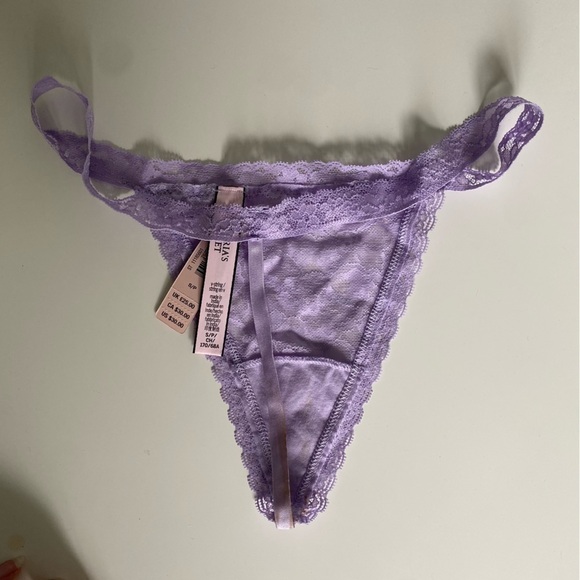 Nwt Victoria’s Secret VS Lace Thong V-String in Lilac Purple • S Small - Picture 4 of 5